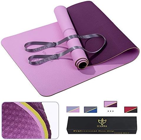 Pro Non Slip Yoga Mat for Women - 73" Extra Long Extra Thick with Strap, eco Friendly TPE Pilates mat,1/4 inch Thick for Tall Men & Women