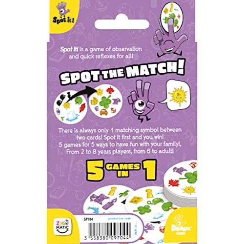 Zygomatic Spot It! Classic Card Game (Pocket Edition) | Matching Game | Fun Kids Game For Family Game Night | Travel Game | Great Kids Gift | Ages 6+ | 2-8 Players | Avg. Playtime 15 Mins | Made #TOP3