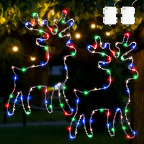 BYZESTY Weihnachtsbeleuchtung Fenster, 2 Pcs Weihnachtsdeko Fenster...