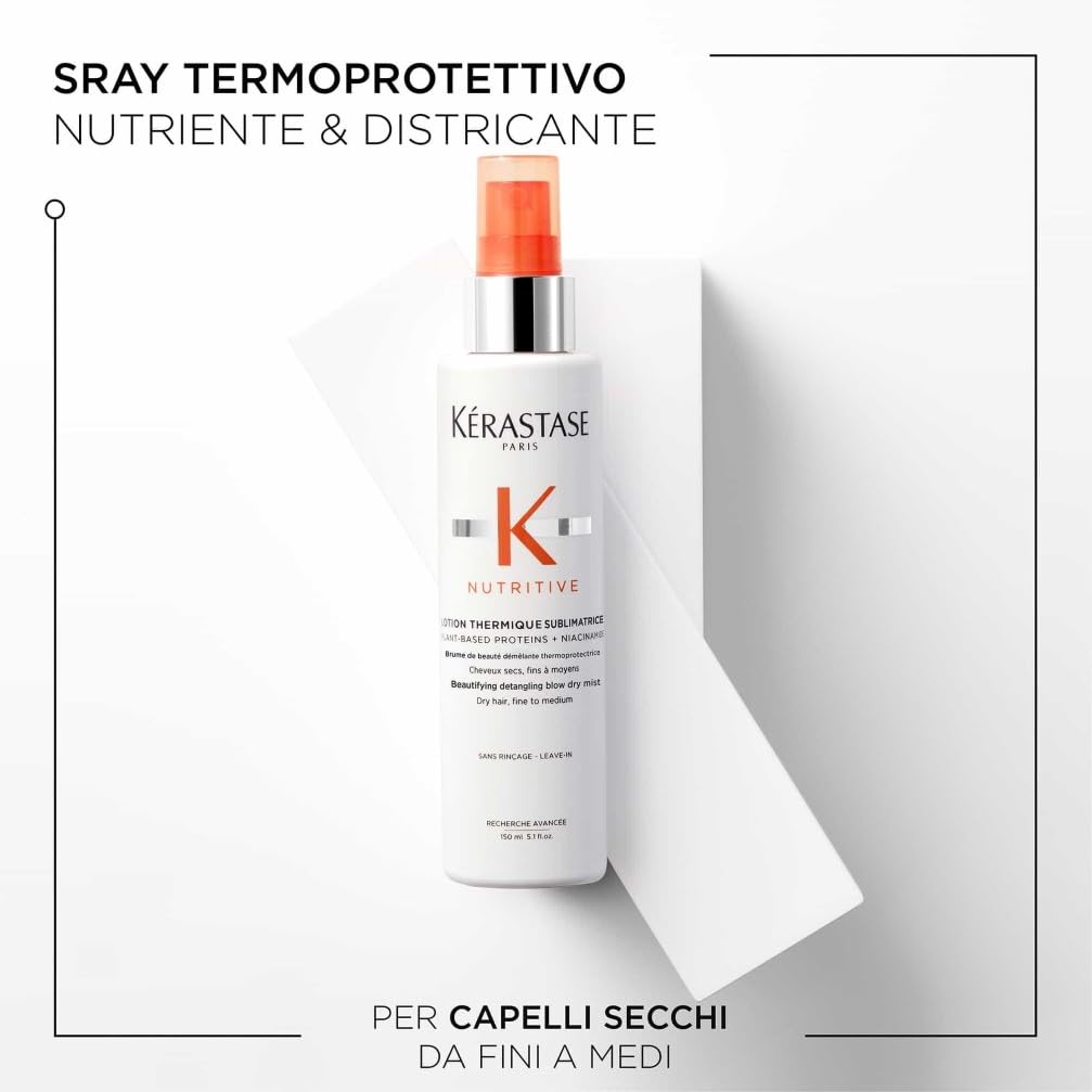 Kérastase, Nutritive, Spray Termoprotettore, Per Capelli Secchi da Fini a Medi, Con Azione Districante e Nutriente, Lotion Thermique Universelle, 150 ml