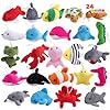 JOYIN 24 Pcs Mini Sea Animal Plush Toys, 3” Stuffed Sea Animal Bulk for Kids Birthday Party Favors, Basket Stuff, Pinata Fillers, Goodie Bag Fillers, School Prizes, Valentine’s Day Party Supplies