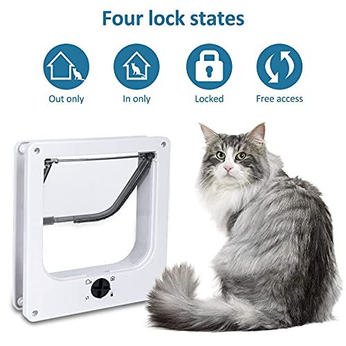 【Upgraded Version】 EGETOTA Cat Doors Flap, Magnetic Pet Door with 4 Way Locking for Interior Exterior Doors… - Image 7