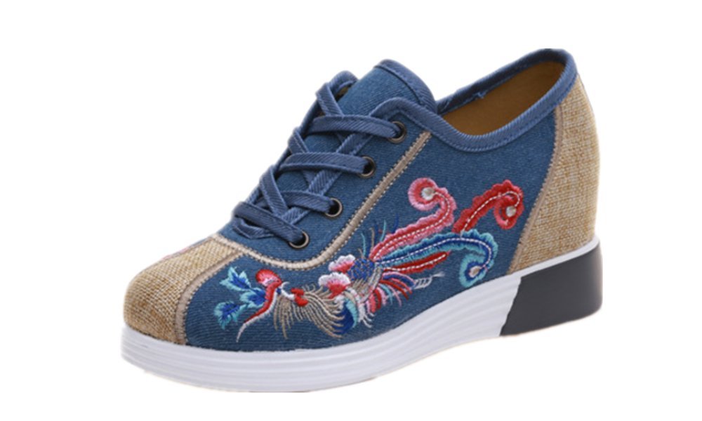 Women and Ladies Lace-up Increase Heigh Shoe Casual Traveling Shoes Sneaker