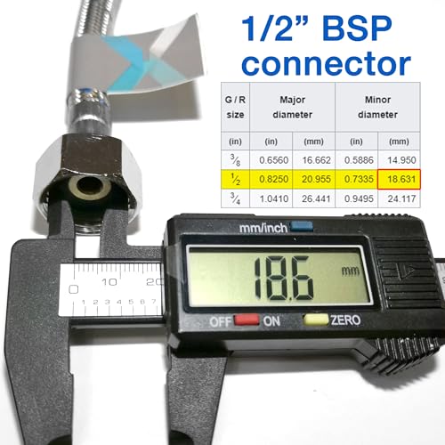 Xcel Home Schlauch für Waschtischgarnitur/Küche, lang, flexible Rohre, M10 x 1/2 BSP-Gewinde, 400 mm, 2 Stück