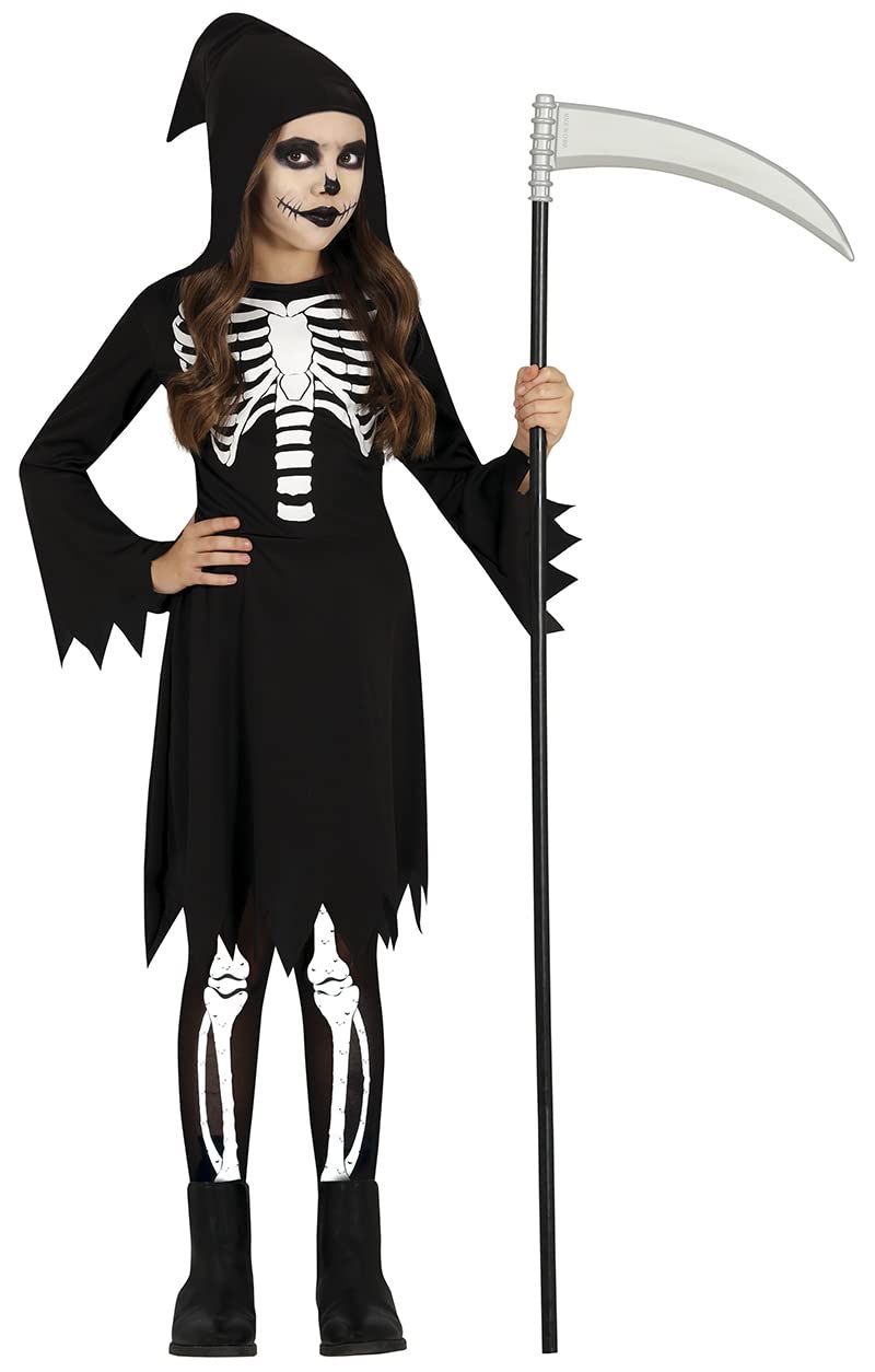 FIESTAS GUIRCA Skeleton Dress Fancy Dress for Girls - Grim Reaper Kids Costume - Halloween Girls Costumes 3-4 years