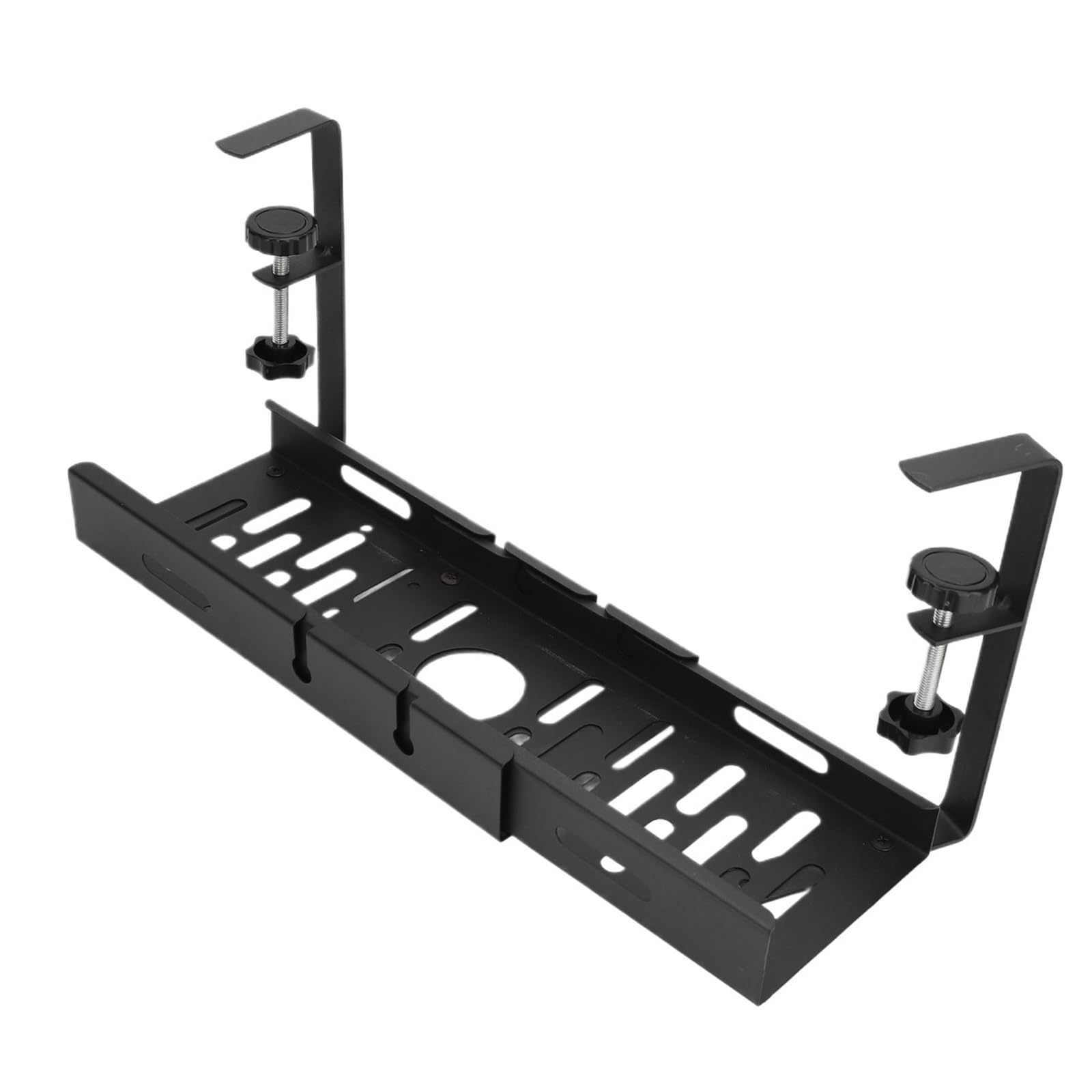 Cable Management Tray Under Desk Cable Management Tray Rack Carbon Steel Adjustable Length Space Saving Power Strip Holder