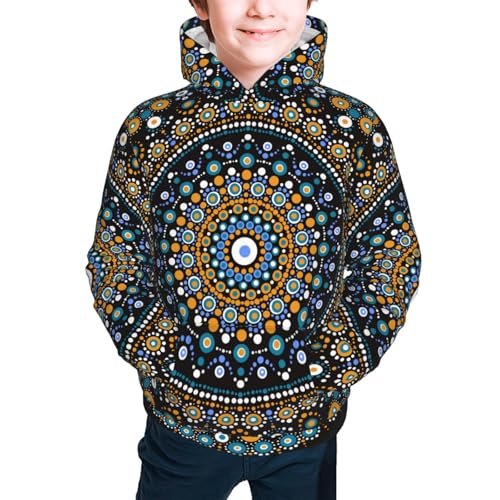 Dot Mandala Kids Pullover Hoodies Boys Sweatshirts Girls Athletic Clothes with Pocket2