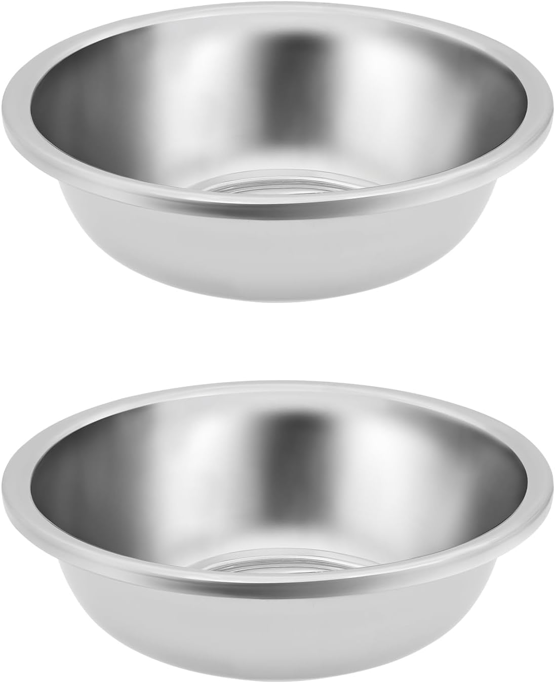 2 Pcs Stainless Steel Mixing Bowls,16.93 * 5.91-inch Silver Extra Large Basin Salad Basin,4mm Thickness,For Use In Both Home And Commercial Kitchens