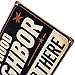 ERLOOD Like a Good Neighbor, Stay Over There Free Metal Tin Sign Funny Outdoor Road Yard Outside Sign Vintage Decor 12 X 8