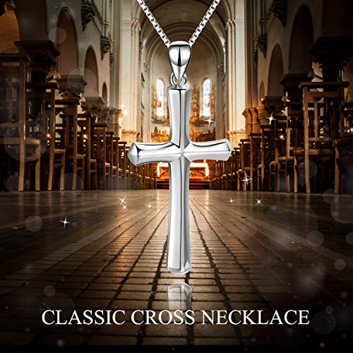 Cross Necklace Women Sterling Silver Religious Engraved Faith Hope Love Cross Pendant Necklace Jewelry Christmas Gifts For Girls Unisex #TOP5