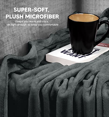 Utopia Bedding Fleece Blanket Throw Size Grey 300Gsm Luxury Blanket For Couch Sofa Bed Anti-Static Fuzzy Soft Blanket Microfiber (60X50 Inches) #TOP2