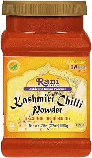 Rani Kashmiri Chilli Powder (Deggi Mirch, Low Heat) Ground Indian Spice 14oz (400g) ~ All Natural, Salt-Free | Vegan | Gluten Friendly | NON-GMO | Perfect for Deviled Eggs & Other Low Heat Dishes