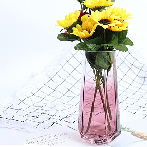 Glazen Bloem Vaas, Ins Stijl Crystal Clear Vaas Diamant Bodem Vaas Handgemaakte Bloem Plant Container Terraria Glazen Vaas voor Bloemen Hydrocultuur Plant, Bruiloft Housewarming Party Home Office Decor - Afbeelding 3