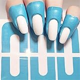 1Pack Stripping Tape Anti-Splash Protection Nails Creative U-Shaped Fingerprint Stickers Finger Skin Protection Nail Polish Stickers (Blue)