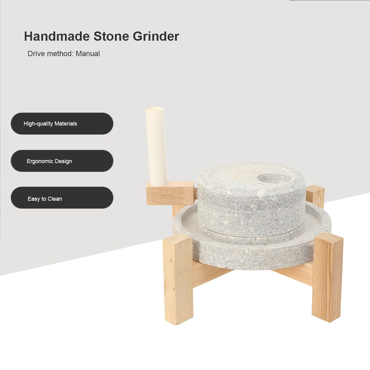 Handgemachte Steinmühle Manuell Steinmahlwerk Kleiner Gewürzzerkleinerer Hause Kaffee Bohnen Retro Mühle Ornamente Mit Holzrahmen Für Getreide, Bohnen Und Gerste