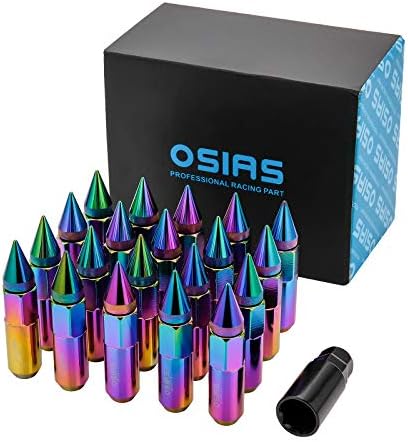 OSIAS 20PCS M12X1.5 Racing Wheel 60MM Lug Nuts with Socket Key for Honda Colorful