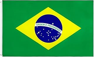 PRINTSHOP4ME Brazil Flag 3x5ft Outdoor or Indoor Flag for Sport Events and Home - Polyester - Size 90x150cm - Perfect for Sports Fan Flag