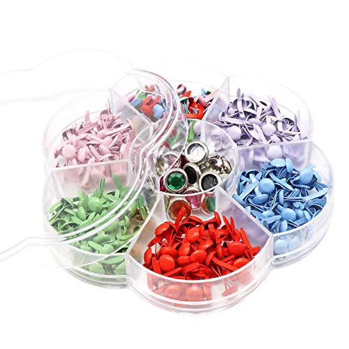 1Box(320Pcs) Colorful Brad Round Metal Paper Brass Paper Fasteners Pastel Brads For Diy Crafts Scrapbooking Supplies School Project Decorative #TOP2