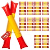 Gokoi Pack 50 Unidades, Aplaudidor Hinchable de España, Palos Animación Eventos, Plástico Resistente, Reutilizable con Válvula y Pajita Incluida, Para Deportes, Conciertos y Fiestas, Tamaño 59x9CM