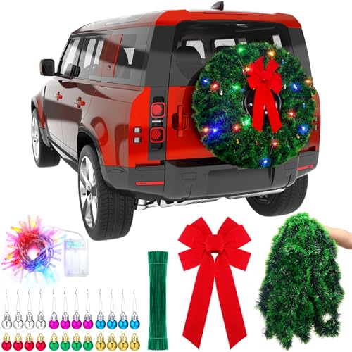Wavwavw LED Christmas Car Tire Decoration, 24 Balls, Green