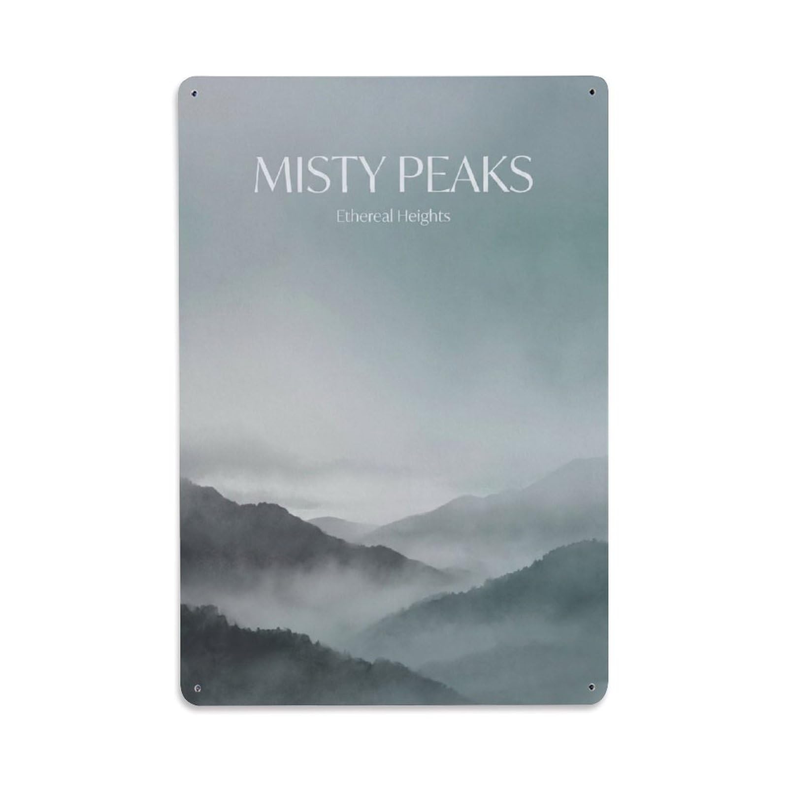 Zen Misty Peaks Nature Calm Healing Meditation Mountain Garden Metal Tin Sign Plaque Wall Decor for Cafe, Man Cave, Club Bar, Office, Home Garden Round Metal Poster 8x12Inch