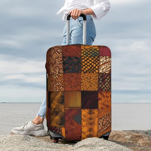 Luggage Cover Elastic Washable Suitcase Cover Dustproof Suitcase Protector Personalized African Style Patchwork Travel Luggage Baggage Covers For 18-32 Inch2