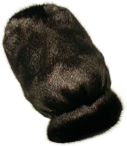 MinkgLove Ranch Black Mink Massage Thumbless Mitten - Double Sided Fur