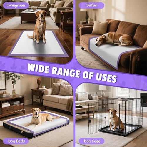 Image of Boscute Lavender Scented Thicken 6 Layers Heavy Absorbent 30 inchx36 inch Pet Training Dog Pee Pads, Extra Large Polymer Leak-Proof Quick Dry Puppy Pee Pads, Disposable Pee Pads for Dogs Cats Rabbit 100Counts