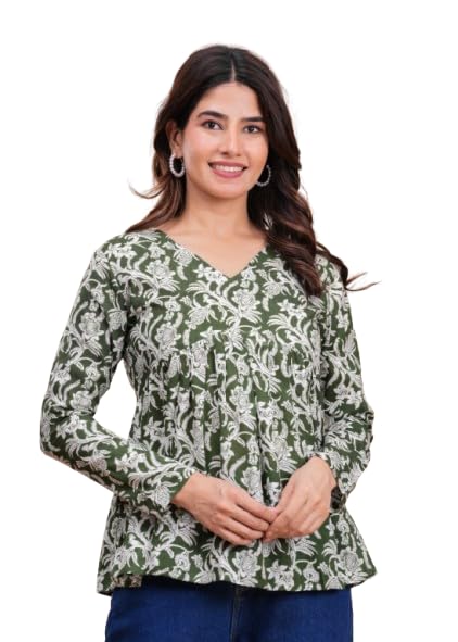 Image of SIROTA Rayon Short Top for Women | Tunic for Jeans | Western Short Kurti | Stylish Straight Ladies Kurta | Ethnic Kurta for Girls