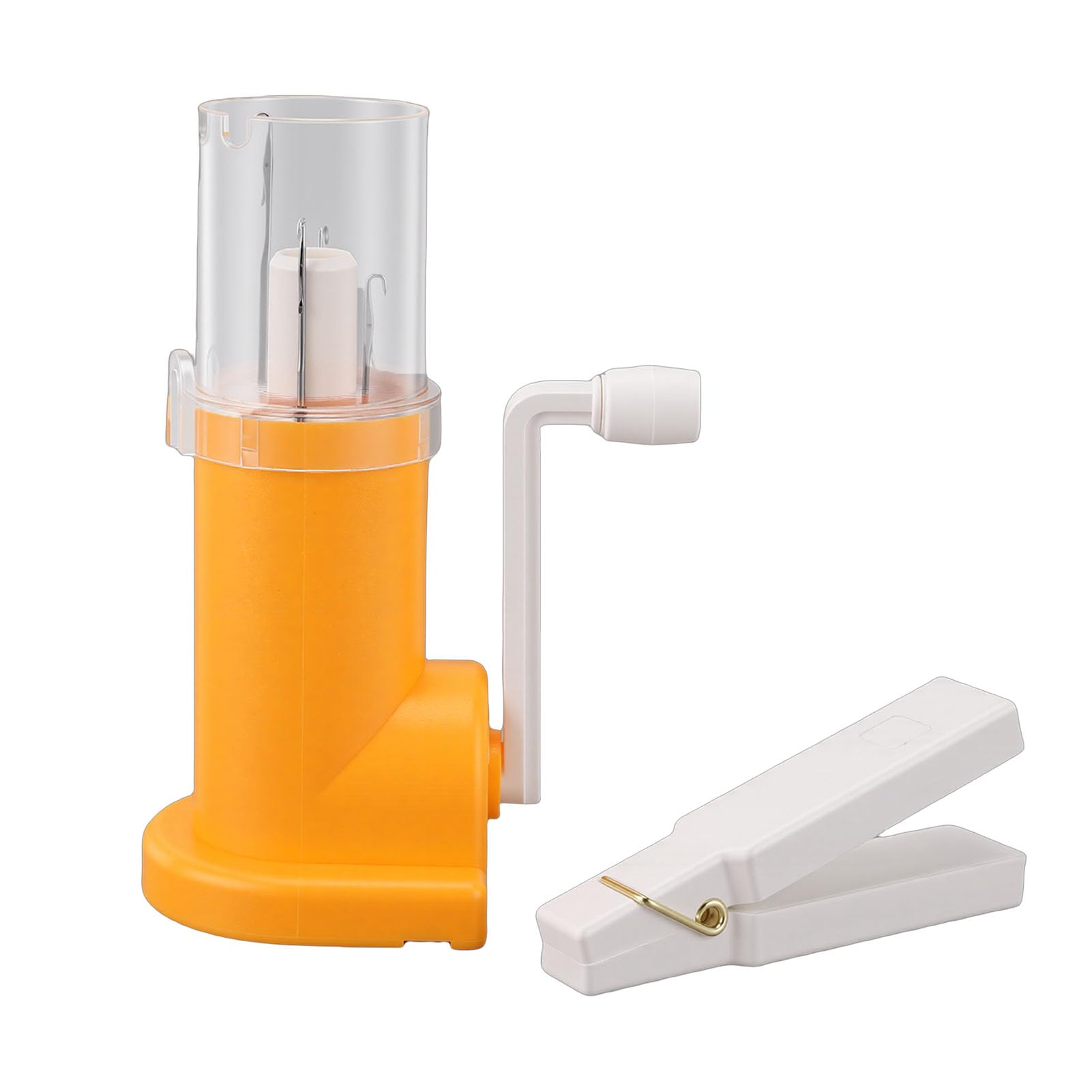 Herchr Orange Knitting Mill Dual Guide Cord Knitting Machine Hand Crank Diy Household Hand Spool Knitter Portable Rope Braiding Tool For Yarn Scarf Bracelet Craft Weave Tool (Orange)