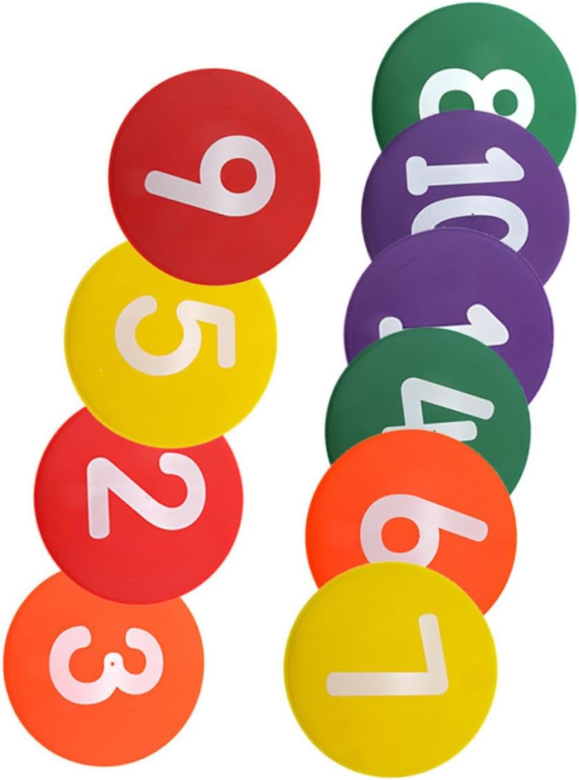 KICHOUSE 10pcs Soccer Training Marking Discs Markers for Football Basketball and Agility Training TPE Material Random Colors Essential Sports Equipment
