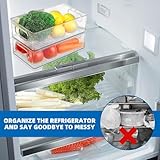 DYUEE 3 Pcs Fridge Storage Organiser, 3 Sizes Reuseable Stackable Storage Boxes Bins Fresh Produce Saver Keepers, Clear Refrigerator Bins with Handles for Kitchen, Pantry, Cabinets, Cosmetics, Drawer - Image 5