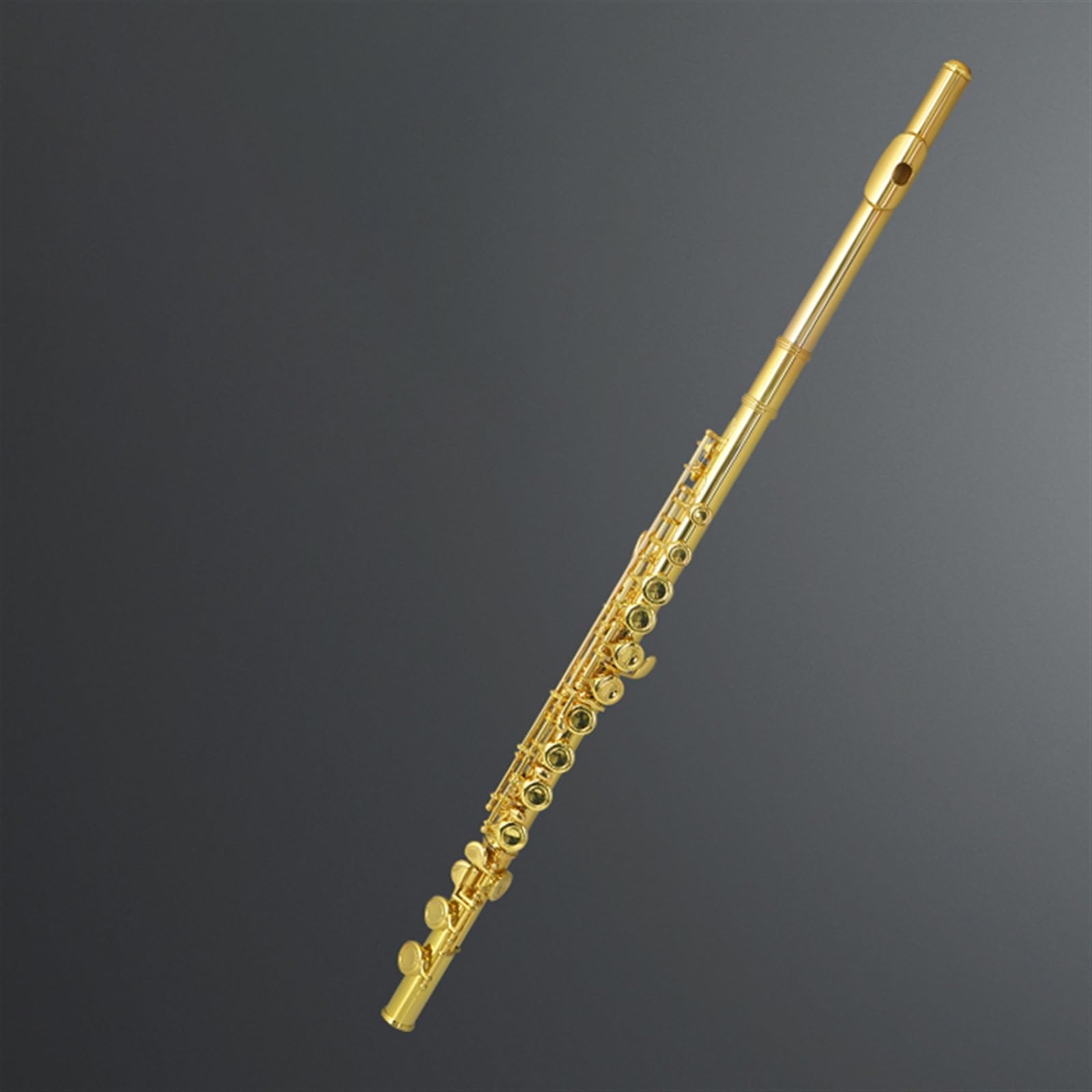 Flauto Dorato 16 Fori Chiusi 17 Fori Aperti Chiavi Curve + Chiave E Flauto Diviso Chiave C Principiante Livello Professionale Test Prestazioni(16 Hole)