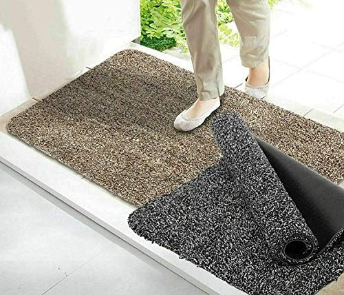 Super Absorbent Magic Mat Door Mat Microfibre Washable Indoor Outdoor Anti Slip Mat  Entrance Step Mats  No Foot Prints  Removes Dirt Mud  Clean Floor (Black/White)
