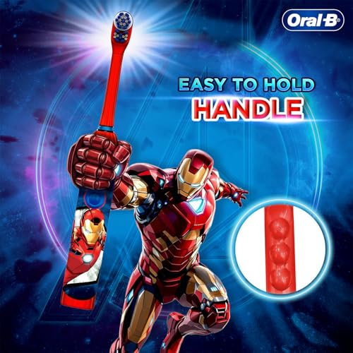 Oral-B Kids Iron Man Battery Electric Toothbrush, 90 Day Battery, 2 Year Warranty by Oral-B, IPX7 Water Resistant, Soft Bristles, Removes 100% More Plaque, 3+ Years - Image 4 thumbnail