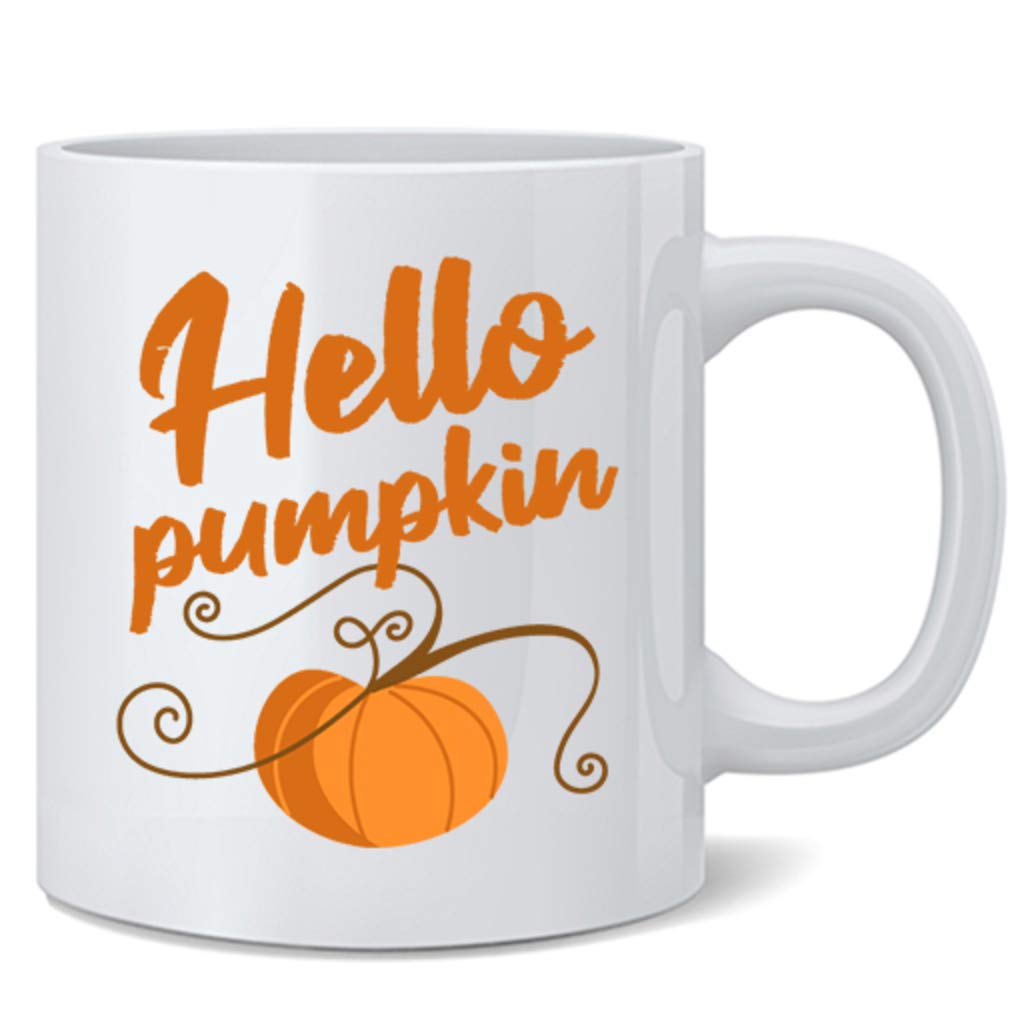 Poster Foundry Hello Pumpkin Cute Fall Autumn Ceramic Coffee Mug Tea Cup Fun Novelty Gift 12 oz
