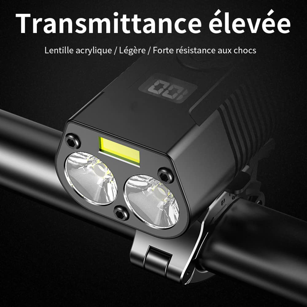 TIORU Bike Light Headlight Lampada per Bicicletta con Power Bank Ricaricabile LED 4000Mah MTB Bicicletta Luce Torcia Elettrica Accessori per Bici