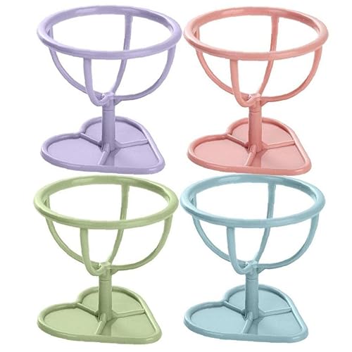 UIEHBCV Soporte para esponja de maquillaje, 4 unidades, soporte de secado con base en forma de corazón, para baño, dormitorio