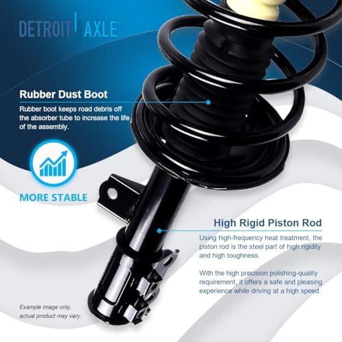 Image of Detroit Axle - 4pc Front Steering Knuckles with Wheel Hub Bearings Struts with Coil Springs Replacement for 2007-2010 Hyundai Elantra w /4-Wheel ABS