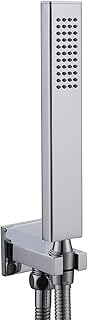 Square Solid Brass Chrome Hand Held Shower Head With Wall Connector and Hose Set