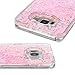 Galaxy S8 Case, Caka Galaxy S8 Glitter Case Luxury Bling Flowing Liquid Floating Glitter Sparkle Love Heart Case for Samsung Galaxy S8 - (Pink)