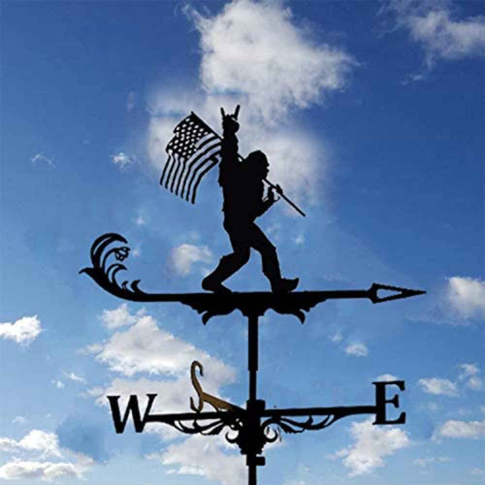 WIQUYBML Weather Vane,Farmhouse Vane Roof Mount,Roof Decoration Drinking Garden,Outdoor Garden Mount Yard Decor Vane,for Roof,Mustang Aircraft(Flag)