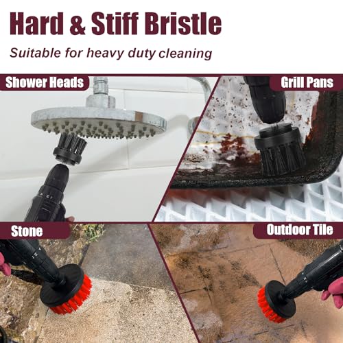 Image of 8 Pack Drill Brush Attachment Set,1 /4in Power Scrubber Brush + Extend Long Attachment,Multi-Purpose Brush Drill Attachment, Power Cleaning Scrub Brush for Bathroom, Tub, Tile, Corner