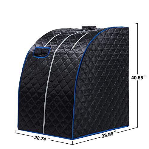 KUPPET Portable Folding steam Sauna Room 2L Single-use Home Sauna spa, Weight Loss Through Chair, Remote Control, steam Pot, Foot pad, mat (Black) - Thumbnail 7