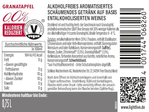 LIGHT live alkoholfrei 0,0% Sparkling Granatapfel (6 x 0,75 l)