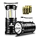 GOOHIKE LED Camping Lantern Flashlights - 350 Lumen Ultra Bright 2-In-1 Portable Collapsible Lantern With 6 AA Batteries for Emergencies, Camping, Car Repairing, Black(2 PACK)