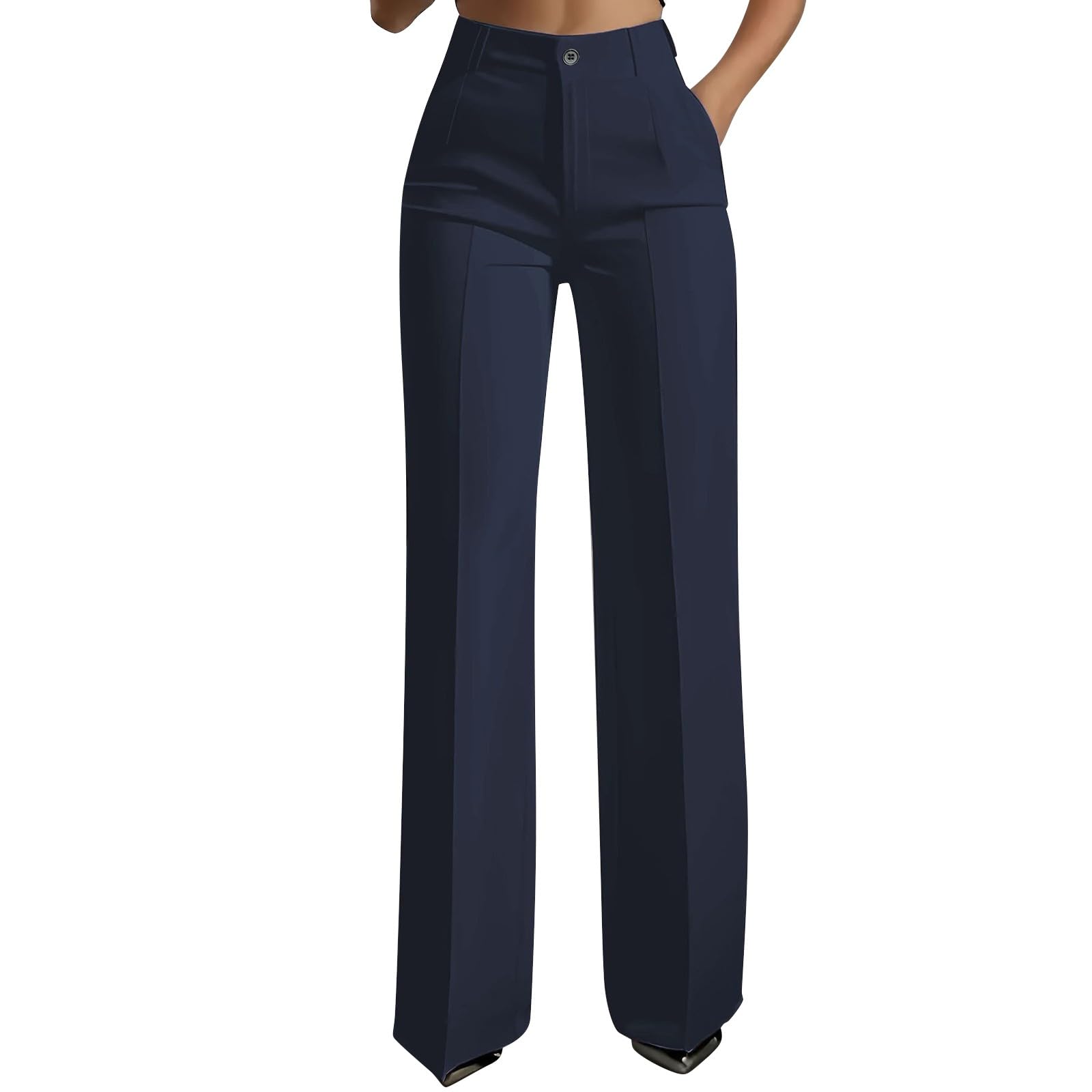 Dress Pants for Women Trendy 2026 High Waist Stretchy Work Pants Business Casual Straight Leg Trousers with Pockets