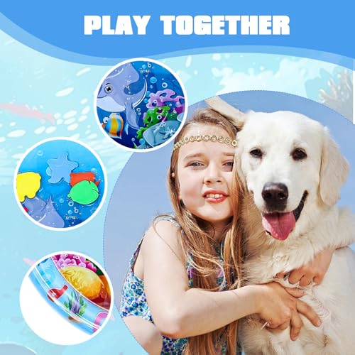 Roinaid Sensory Water Playmat Katze,Sensorische Wasser Spielmatte,Sommer Wassersensorische Spielmatte,Katzenspielzeug Wassermatte,Interaktives Spielzeug für Katzen und Hunde (65 cm)