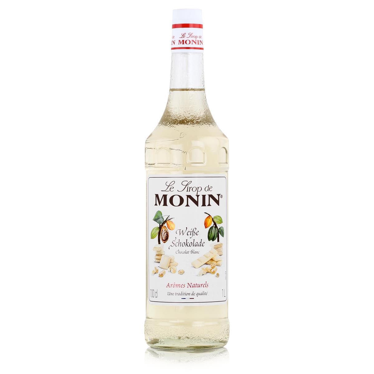 Monin Sirup Weiße Schokolade (1 x 1,0l) - für Kaffeespezialitäten und Desserts - Hochwertiger Geschmack - Vielseitig einsetzbar