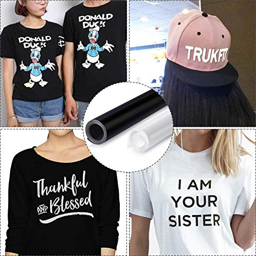 Heat Transfer Vinyl, Selizo 2 Rolls Black And White Htv Iron On Vinyl For T-Shirts, Hats, Clothing, Compatible With Cricut, Cameo, Heat Press Machines, Sublimation (12 Inch By 3.3 Feet Per Roll) #TOP5